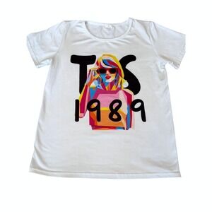 Taylor Swift 1989 PJ Set Short Sleeve Print with Shorts Size 10-12